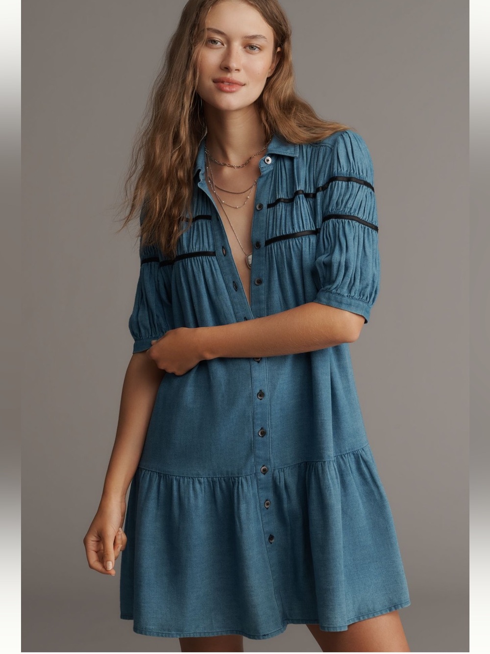 Nwt the Leandra mini denim dress anthro